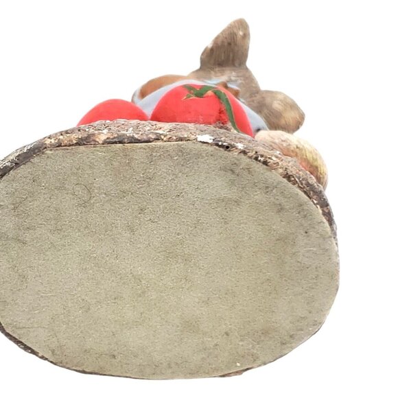 Vintage RGML Garden Mouse Sculpture Tomatoes Chalkware Hand Painted Figurine 90s - Picture 5 of 7